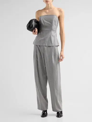 Ronny Kobo Women's Hayes Pleated Pants - Light Grey | Thumbnail 2