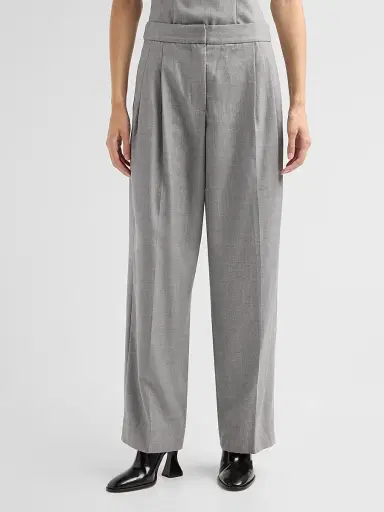 Ronny Kobo Women's Hayes Pleated Pants - Light Grey | Thumbnail 4