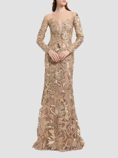 Elie Saab Women's Raffia Embroidered Gown - Gold | Thumbnail 2