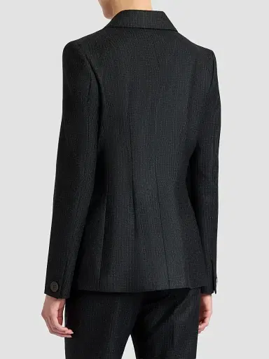 Santorelli Women's Malli Metallic Check Virgin Wool Blazer | Thumbnail 3