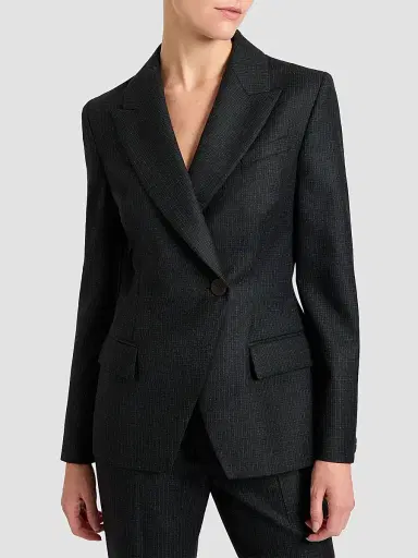 Santorelli Women's Malli Metallic Check Virgin Wool Blazer | Thumbnail 4