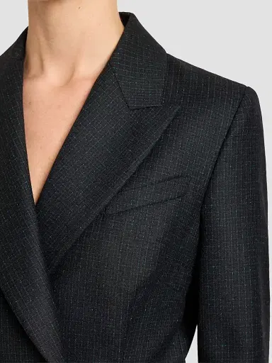Santorelli Women's Malli Metallic Check Virgin Wool Blazer | Thumbnail 5