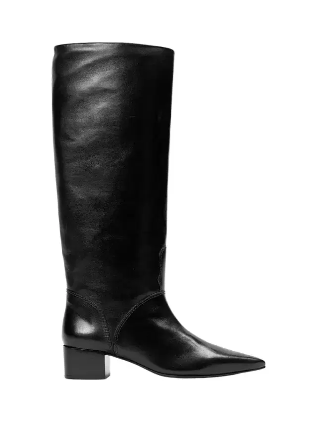Black Suede Studio Women's Alba 45MM Boots - Black Leather - Size 12