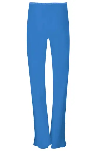 PETER COHEN Bias Wide Leg Silk Pant - Medium Blue | Thumbnail 5