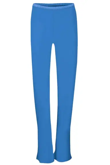 PETER COHEN Bias Wide Leg Silk Pant - Medium Blue | Thumbnail 1