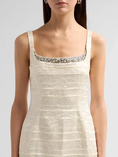 Simkhai Women's Martina Embellished Column Gown - Porcelain | Thumbnail 5 Simkhai Women's Martina Embellished Column Gown - Porcelain | Thumbnail 5