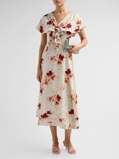 Cinq à Sept Women's Wilted Poppy Antonetta Dress - Powder Blue Multi | Thumbnail 2