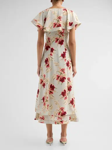 Cinq à Sept Women's Wilted Poppy Antonetta Dress - Powder Blue Multi | Thumbnail 3