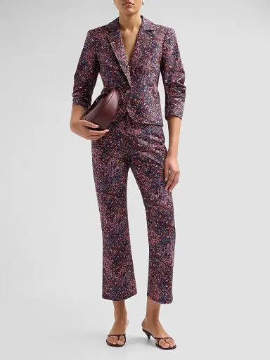 Cinq à Sept Women's Paisley Denim Le Petit Khloe Blazer - Black Multi | Thumbnail 2