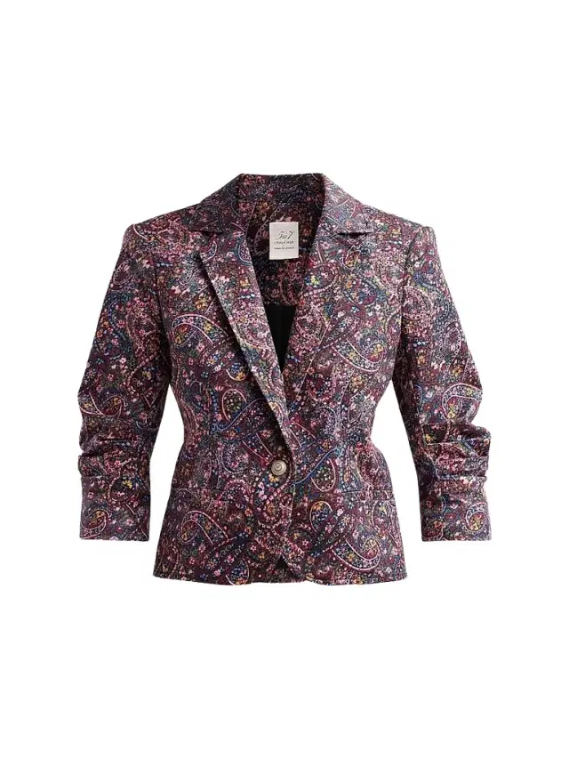 Cinq à Sept Women's Paisley Denim Le Petit Khloe Blazer - Black Multi
