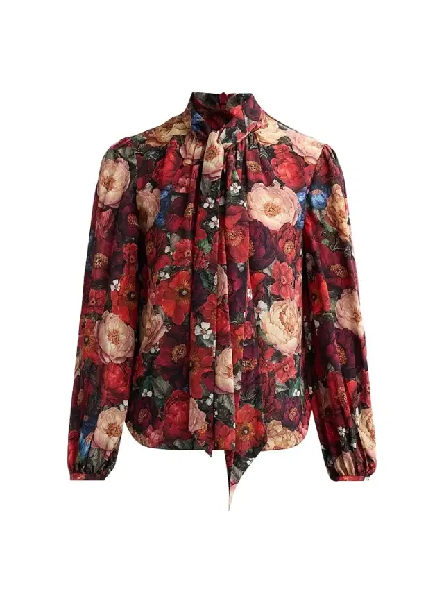 Adam Lippes Women's Joana Floral Silk Top - Ruby Floral