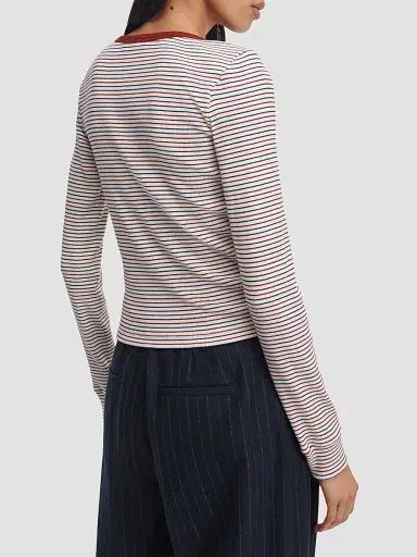 rag & bone Women's The Essential Rib Striped Long-Sleeve Shirt - Multi | Thumbnail 3 rag & bone Women's The Essential Rib Striped Long-Sleeve Shirt - Multi | Thumbnail 3