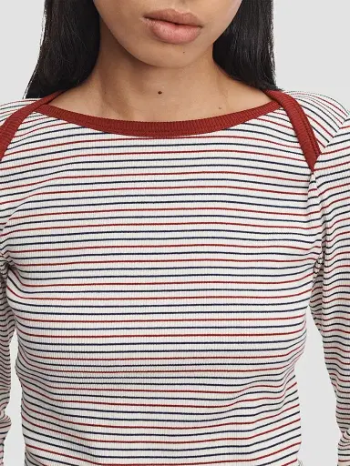 rag & bone Women's The Essential Rib Striped Long-Sleeve Shirt - Multi | Thumbnail 5 rag & bone Women's The Essential Rib Striped Long-Sleeve Shirt - Multi | Thumbnail 5