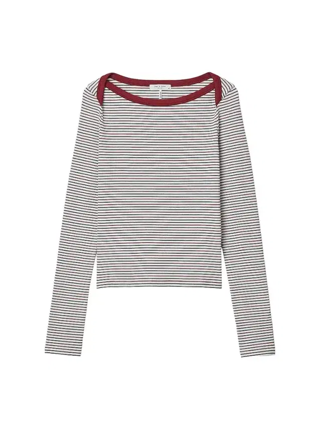 rag & bone Women's The Essential Rib Striped Long-Sleeve Shirt - Multi