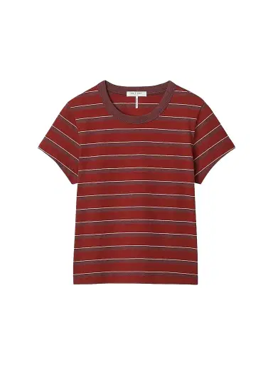 rag & bone Women's Kelly Perfect Striped T-Shirt - Pomegranate Multi | Thumbnail 1 rag & bone Women's Kelly Perfect Striped T-Shirt - Pomegranate Multi | Thumbnail 1