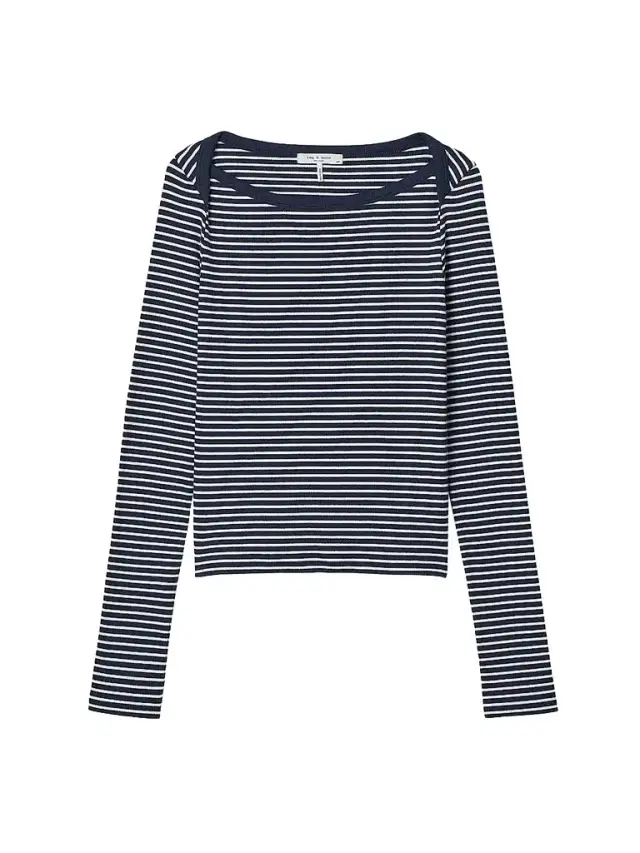 rag & bone Women's The Essential Rib Striped Long-Sleeve Shirt - Navy Multi