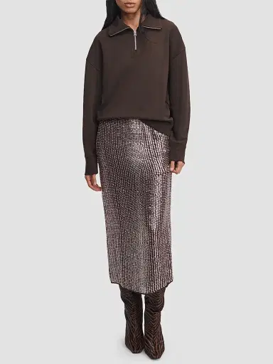rag & bone Women's The Everyday Terry Half-Zip Sweatshirt - Espresso | Thumbnail 2 rag & bone Women's The Everyday Terry Half-Zip Sweatshirt - Espresso | Thumbnail 2