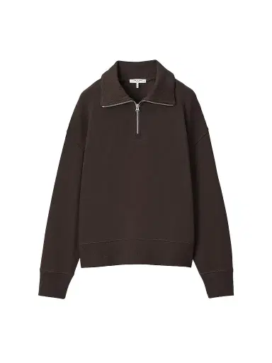 rag & bone Women's The Everyday Terry Half-Zip Sweatshirt - Espresso | Thumbnail 1 rag & bone Women's The Everyday Terry Half-Zip Sweatshirt - Espresso | Thumbnail 1