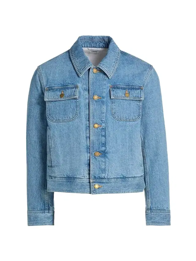 Thom Browne Men's Selvedge Denim Backstrap Utility Jacket - Light Blue