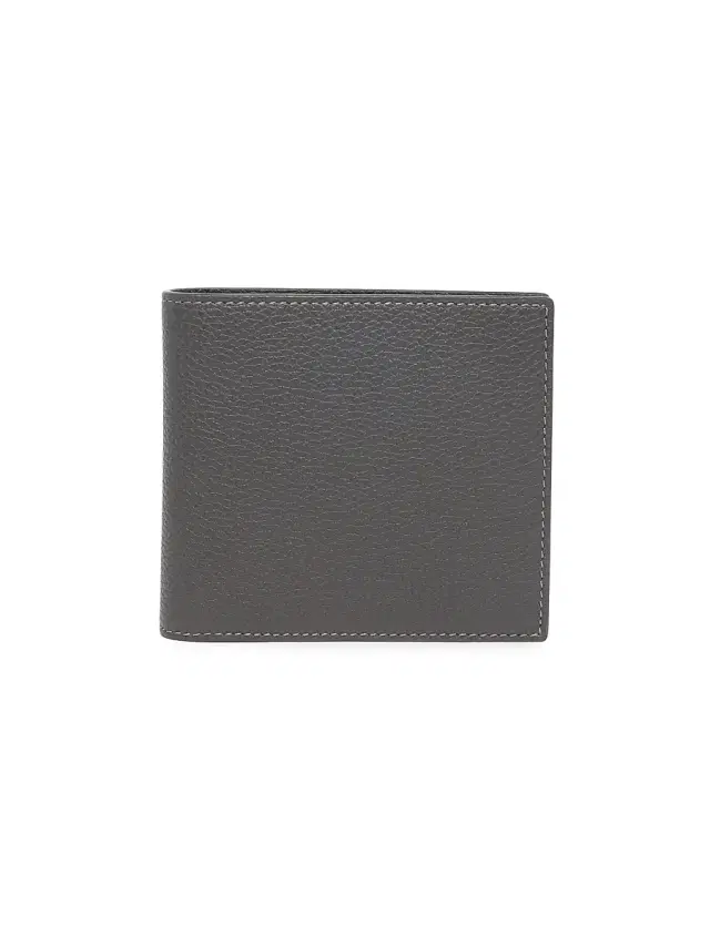 Thom Browne Men's Leather Bifold Wallet - Dark Grey