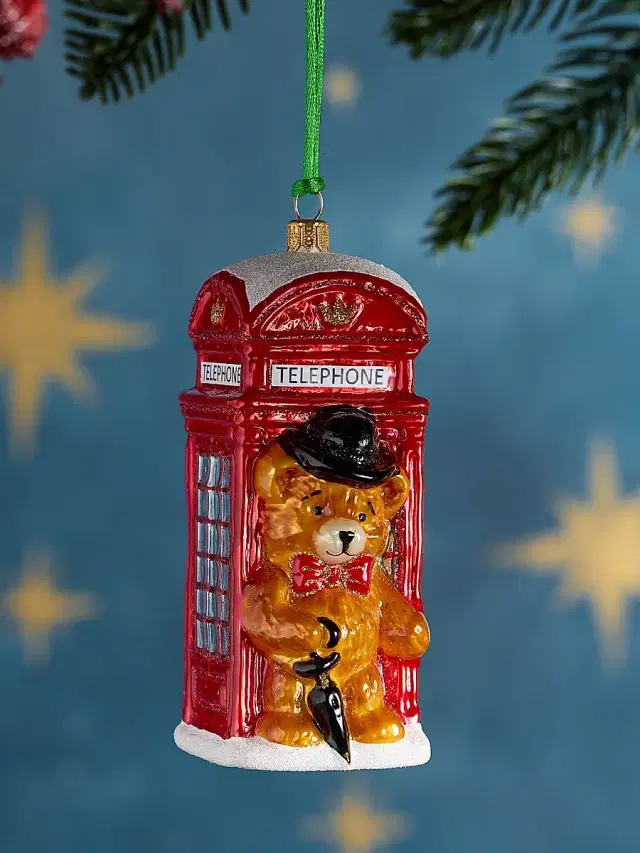 Exclusively Ours Teddy Bear In London Glass Ornament
