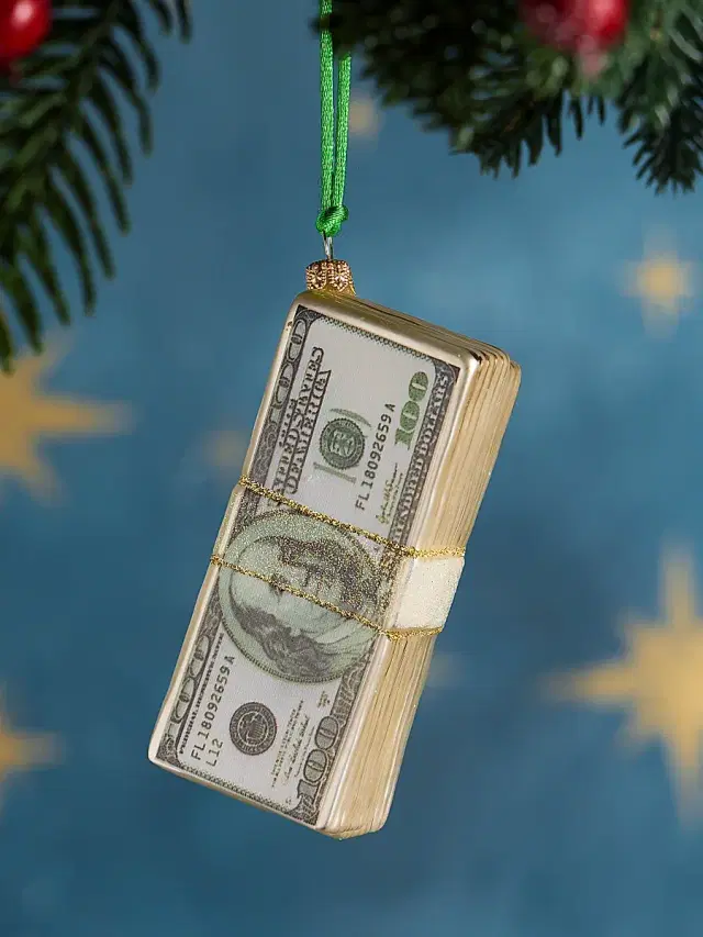 Exclusively Ours Cash Stack Glass Ornament