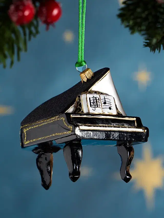 Exclusively Ours Grand Piano Glass Ornament