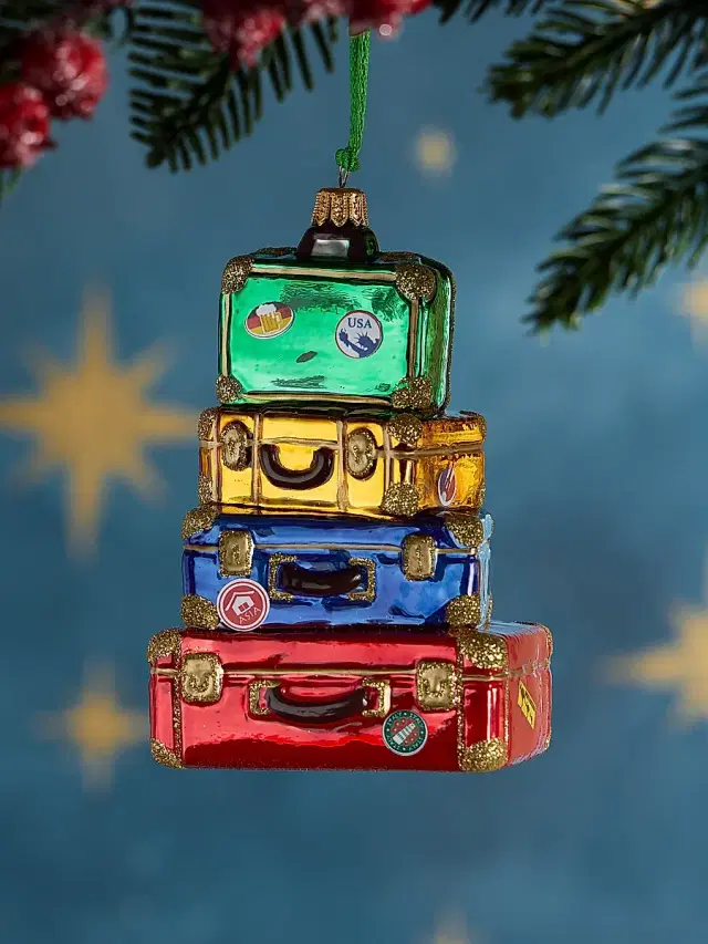 Exclusively Ours Globetrotter Suitcase Glass Ornament
