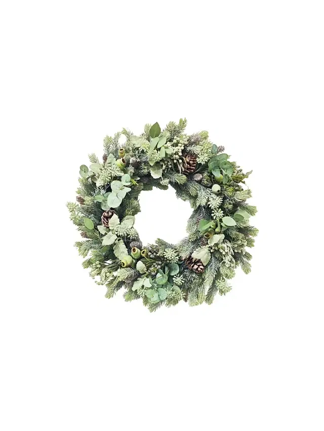 Winward Home Artificial Dusty Miller/Pine Needle Wreath