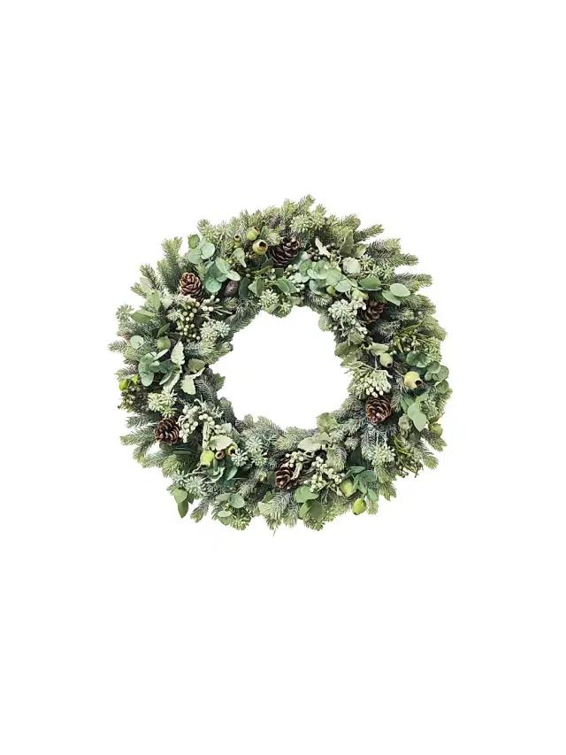 Winward Home Artificial Dusty Miller/Pine Needle Wreath