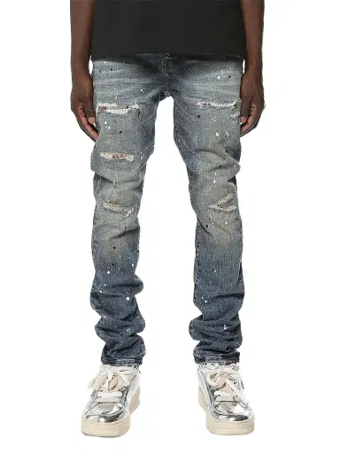 Purple Brand Men's Paint Repair Skinny Jeans | Thumbnail 1 Purple Brand Men's Paint Repair Skinny Jeans | Thumbnail 1