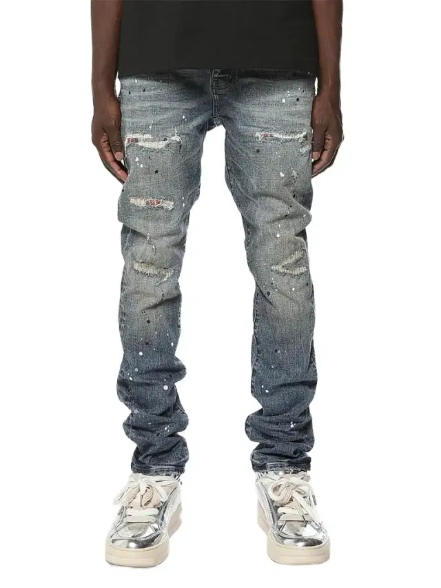 Purple Brand Men's Paint Repair Skinny Jeans - Medium Indigo - Size 40