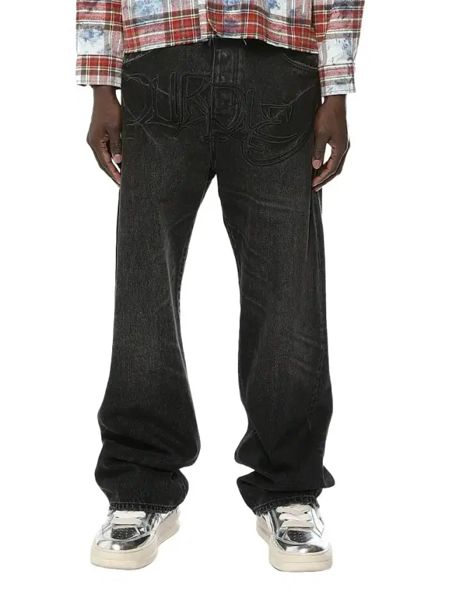 Purple Brand Men's P018 Logo Appliqué Wide-Leg Jeans - Black - Size 38