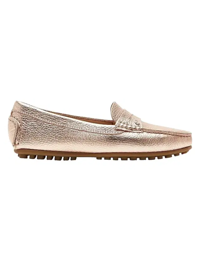 La Canadienne Women's Pilar Metallic Leather Loafers - Gold - Size 9