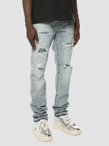 Purple Brand Men's Layered Distressed Jeans | Thumbnail 4 Purple Brand Men's Layered Distressed Jeans | Thumbnail 4