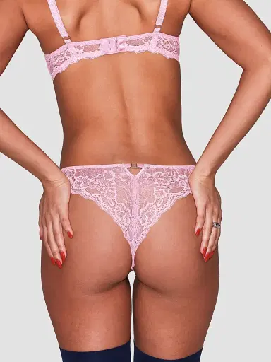 Fleur du Mal Women's Bianca Lace Underwire Balconette Bra - Pink Lady | Thumbnail 3