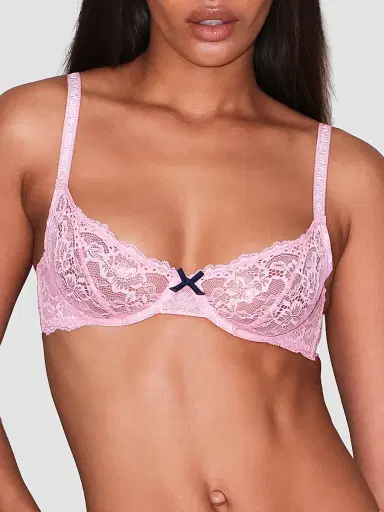 Fleur du Mal Women's Bianca Lace Underwire Balconette Bra - Pink Lady | Thumbnail 4