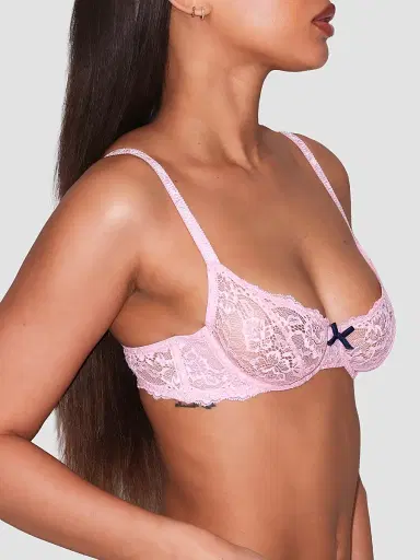 Fleur du Mal Women's Bianca Lace Underwire Balconette Bra - Pink Lady | Thumbnail 5
