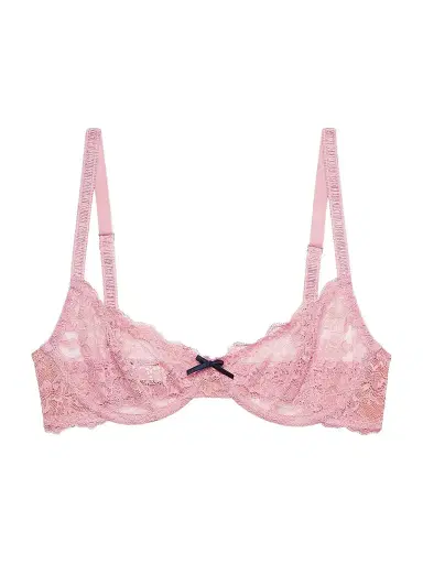 Fleur du Mal Women's Bianca Lace Underwire Balconette Bra - Pink Lady | Thumbnail 1