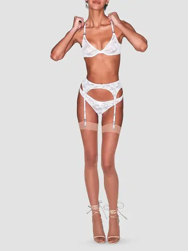 Fleur du Mal Women's Le Stretch Multi-Fit Lace Demi Bra - | Thumbnail 2