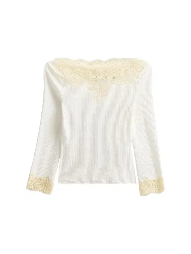 DÔEN Women's Riana Lace-Trim Rib-Knit T-Shirt