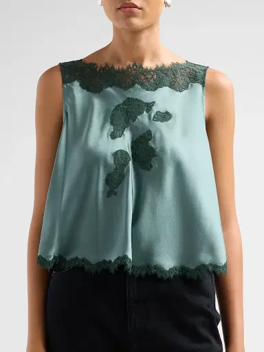 DÔEN Women's Valerina Silk Lace Top | Thumbnail 5