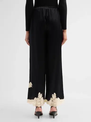 DÔEN Women's Lavon Lace-Trim Silk Pants | Thumbnail 3 DÔEN Women's Lavon Lace-Trim Silk Pants | Thumbnail 3