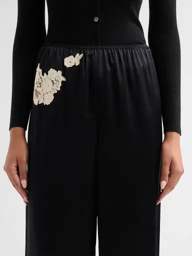 DÔEN Women's Lavon Lace-Trim Silk Pants | Thumbnail 5 DÔEN Women's Lavon Lace-Trim Silk Pants | Thumbnail 5