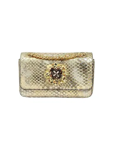 ALEXIS BITTAR Women's Bella Mini 14K-Gold-Plated & Leather Shoulder Bag - Gold Python | Thumbnail 1