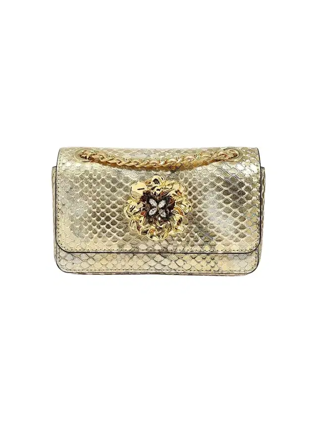 ALEXIS BITTAR Women's Bella Mini 14K-Gold-Plated & Leather Shoulder Bag - Gold Python