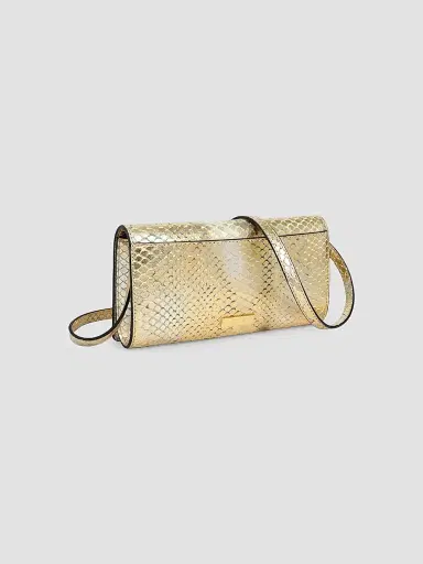 ALEXIS BITTAR Women's 14K-Gold-Plated Serpent Handle & Leather Clutch - Gold Python | Thumbnail 4