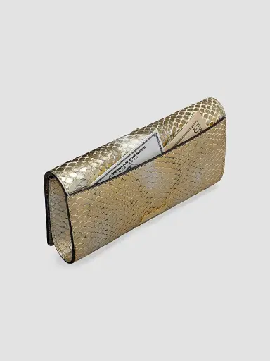 ALEXIS BITTAR Women's 14K-Gold-Plated Serpent Handle & Leather Clutch - Gold Python | Thumbnail 6