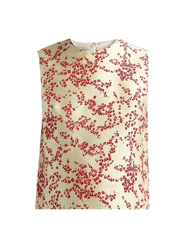 Alberta Ferretti Women's Flocked Floral Radzmir Blouse - Multi Green