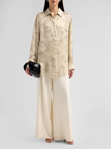 Alberta Ferretti Women's Floral Satin Blouse | Thumbnail 2 Alberta Ferretti Women's Floral Satin Blouse | Thumbnail 2